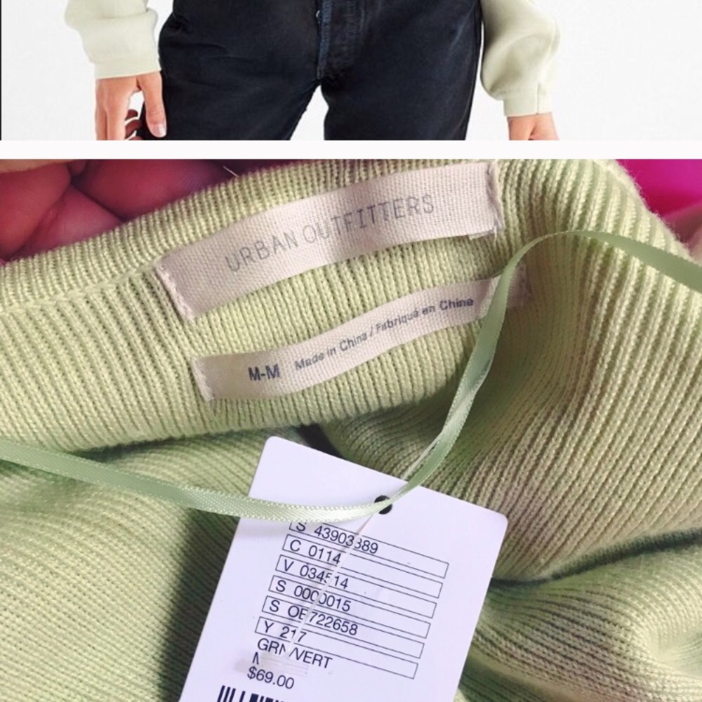 Slouchy green sweater